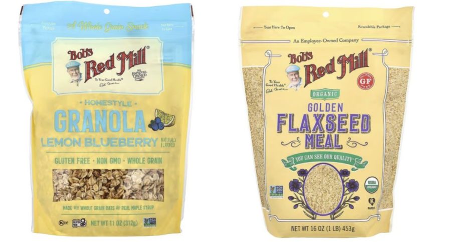 Bobs red mill granola and flaxseed bags