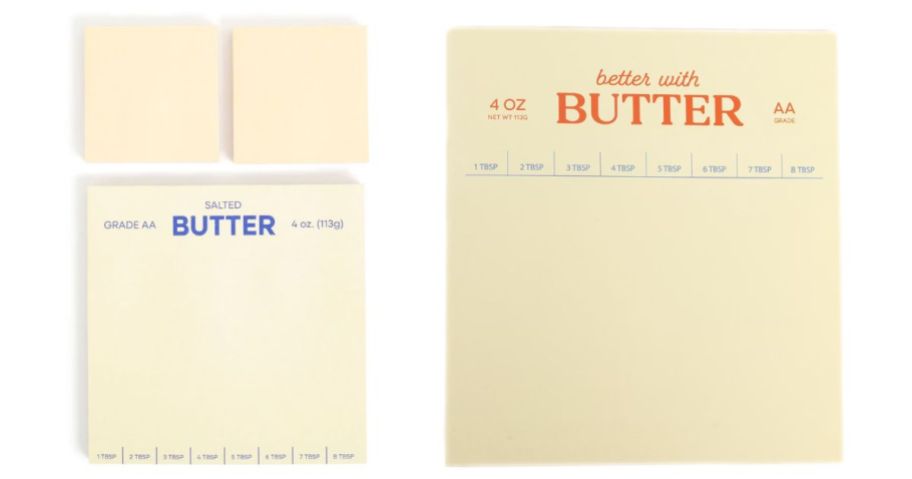 Butter sticky notes set and butter binder