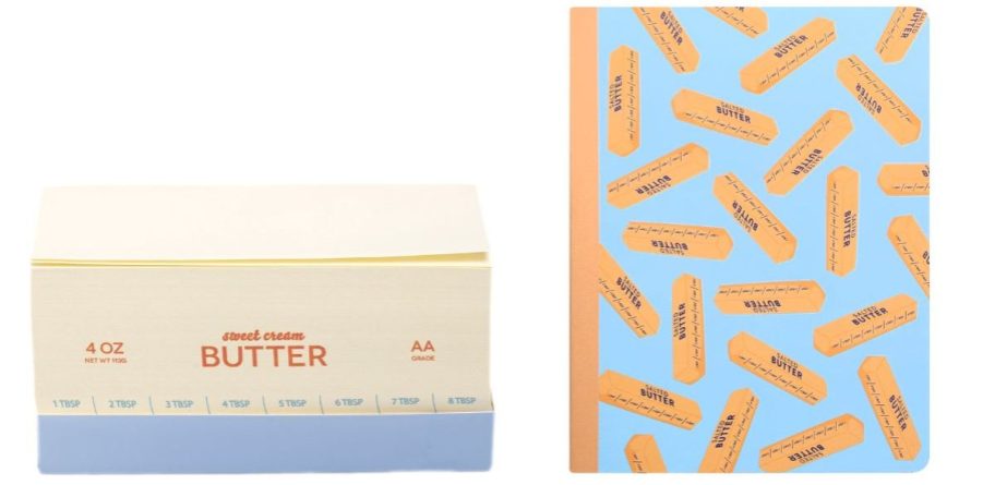 Butter school supplies sticky notes pad and notebook