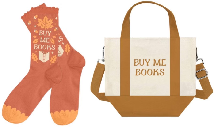 Buy Me Books Autumn Socks and Tote
