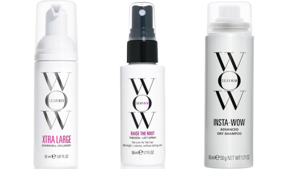 3 mini bottles of Color Wow Hair Products