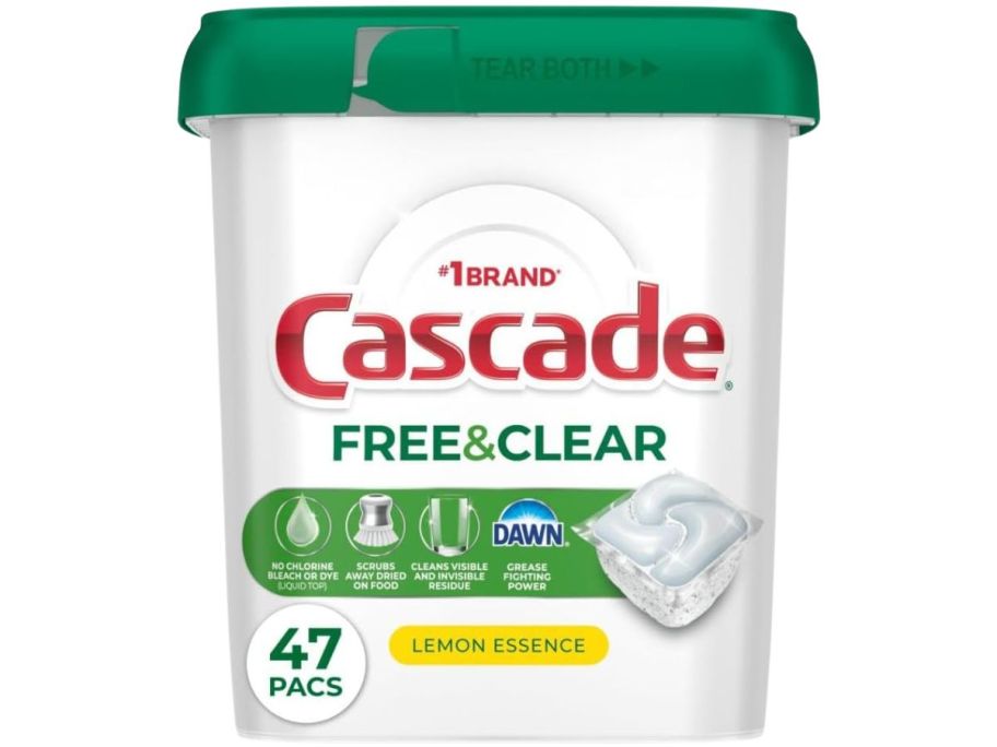 Cascade Free & Clear Dishwasher Pods 47-Count