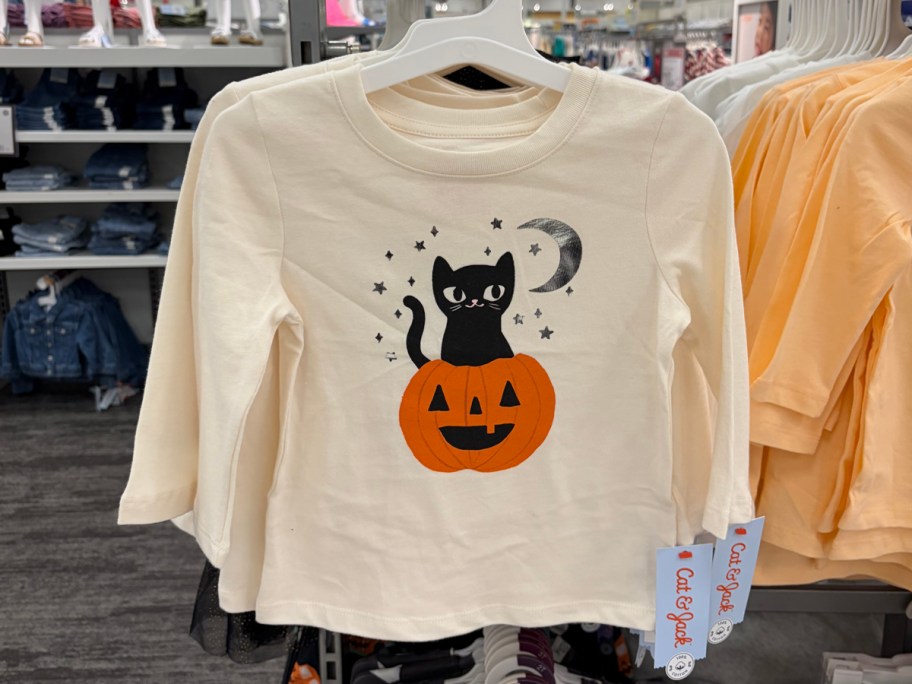 Cat & Jack Toddler Girls' Halloween Cat Long Sleeve T-Shirt
