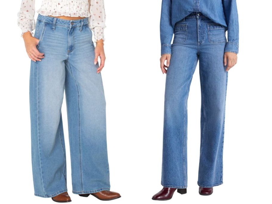 Celebrity Pink Women's Wide Leg Jeans and Free Assembly Women's Wide Leg Jeans