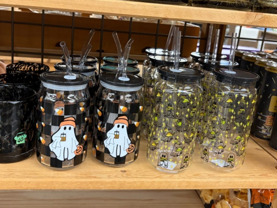 world market halloween glass tumbler with straw
