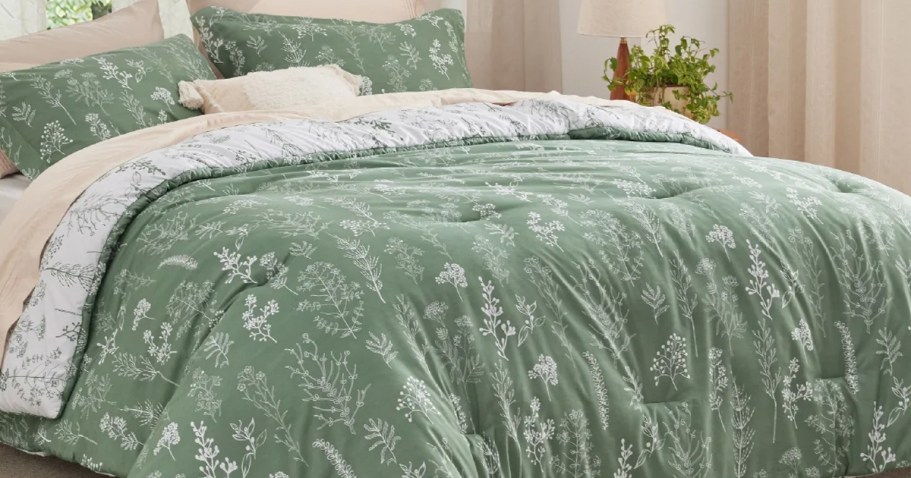 Bedsure Reversible Floral Comforter Set from $17.54 on Wayfair.com