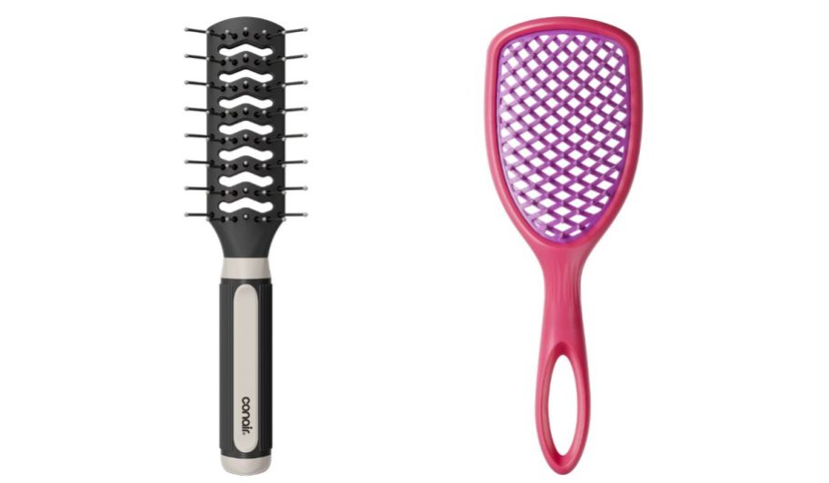 Conair hair brushes in black and pink