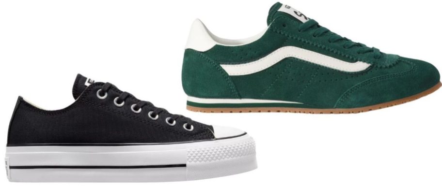 Converse Chuck Taylor All Star Lift Platform Low Top Shoes and Vans Super Lowpro Shoes