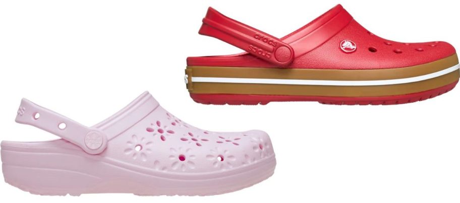 Crocs Women's Classic Floral Cut-Out Clog and Crocband Gum Clog