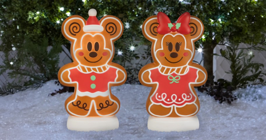 Disney 24-in Mickey & Minnie Mouse Gingerbread Christmas Blow Mold Decorations 2