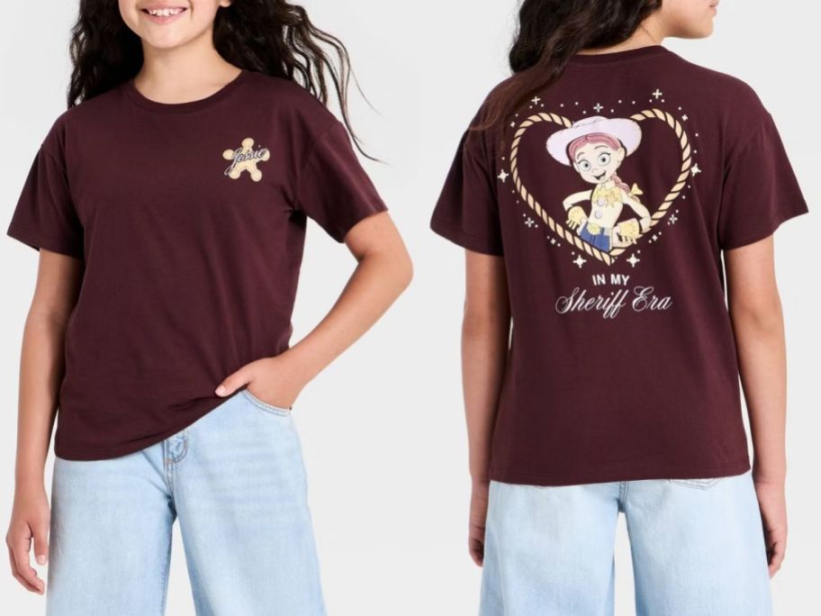Front and Back graphic Jessie Toy Story Girls Tee