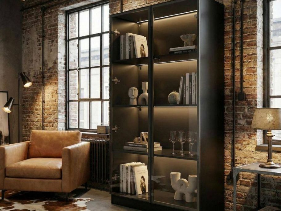 Display Cabinet w Tempered Glass Doors in the living room 