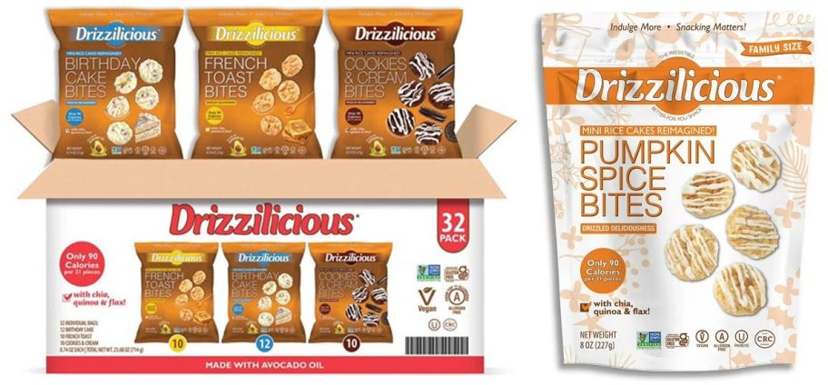 Drizzilicious Variety Pack and Pumpkin Spice Bites Bag
