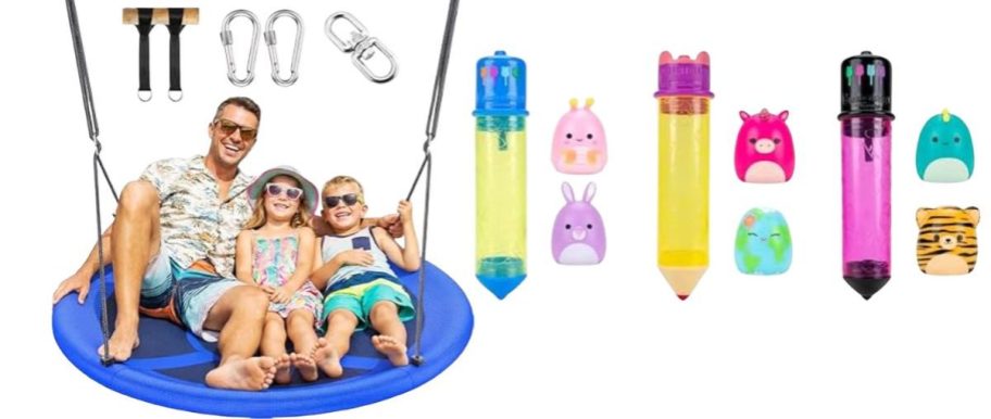 Everyfun 43 Saucer Tree Swing for Kids Adult and Squish-a-longs Scribblers 3-Pack