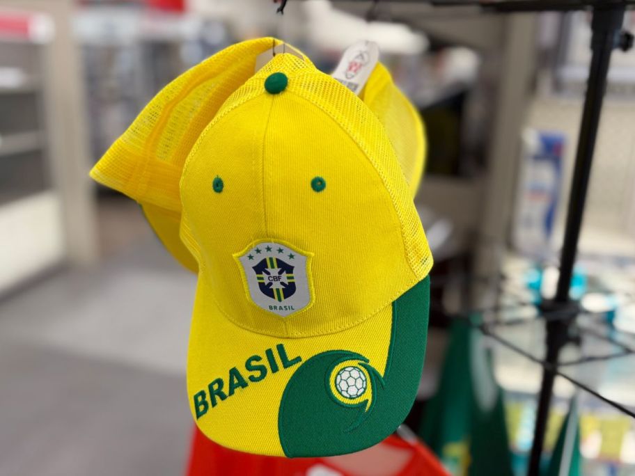 FIFA Mesh Hats hanging in store