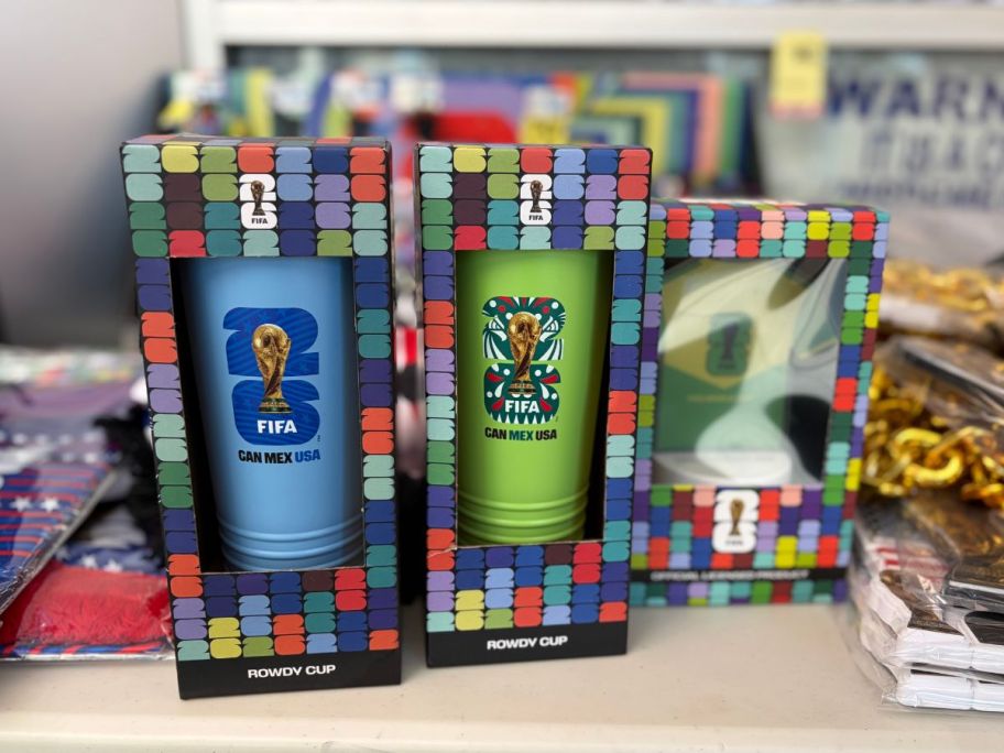FIFA tumbler and lamp in store