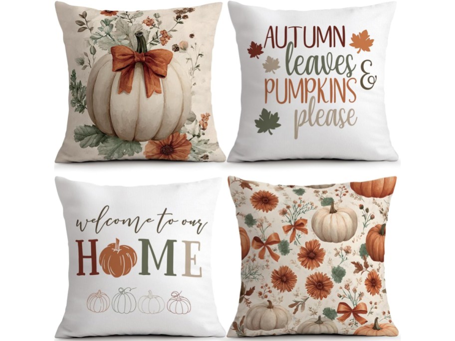 Fall Pillow Covers 4-Pack