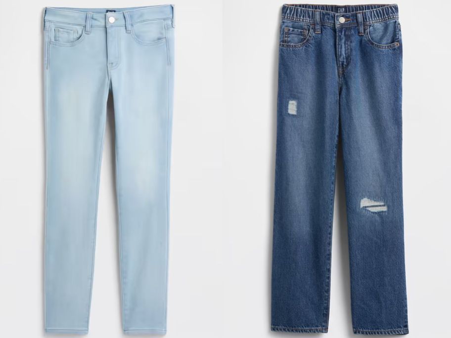 Stock images of two pairs of Kids jeans