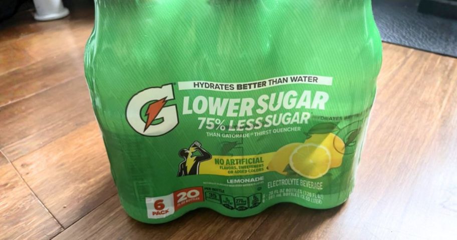 Gatorade Lower Sugar 20oz 6-Pack on table