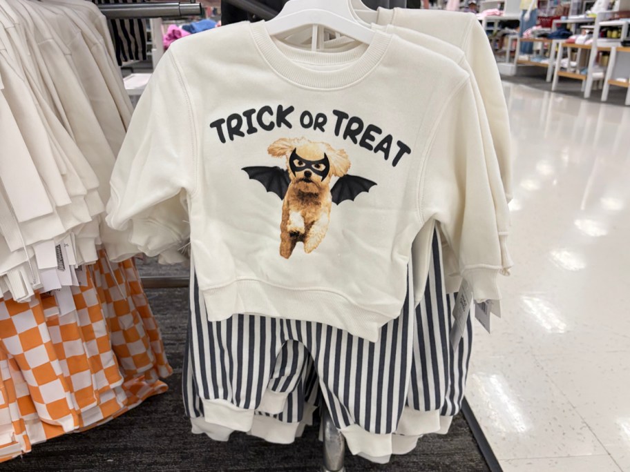 Grayson Threads Mini Toddler Boys' 2pc Halloween Bat Dog Fleece Sweatshirt and Pants Set