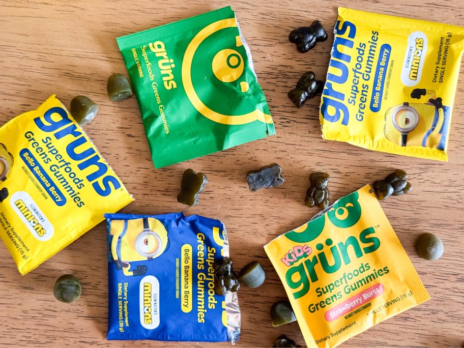 Gruns Gummies in kids, adults, and minions