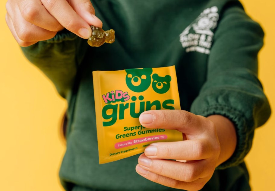 Gruns Kids Organic Superfood Greens Multivitamin Gummies 25-Pack