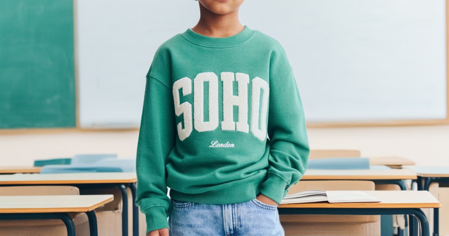 H&M Kids Printed Crewneck Sweatshirt