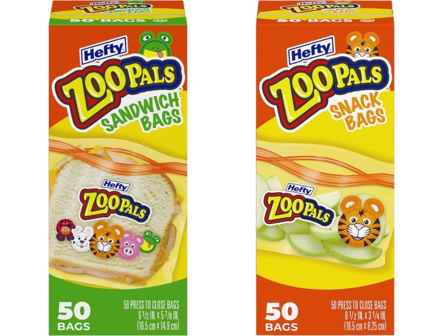Hefty Zoo Pals Sandwich and snack Bags