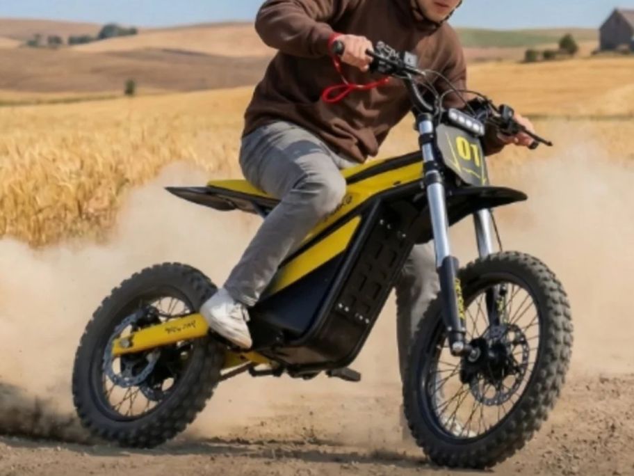 person riding Heybike Villain eBike on dirt road