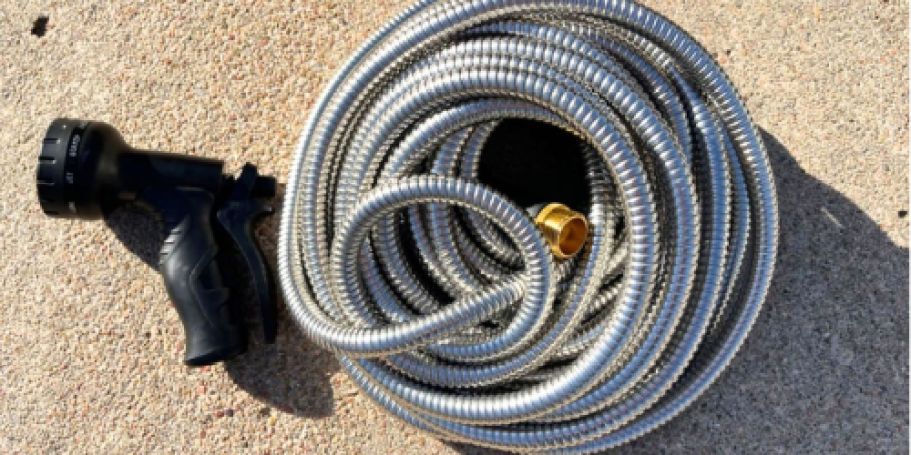 Stainless Steel 50′ Garden Hose w/ Nozzle Only $17.96 on Amazon (Reg. $36)