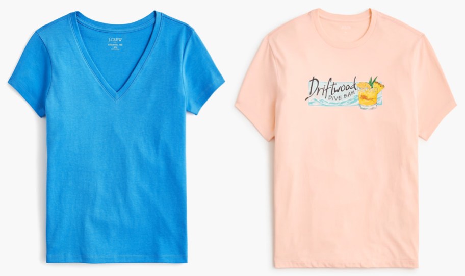 J.Crew Essential V-neck tee and Driftwood dive bar graphic tee