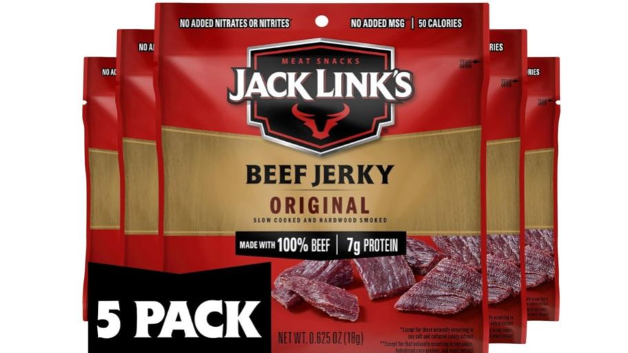 Jack Links beef jerky 5 pack together