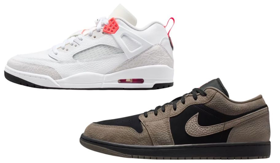 Jordan shoes in white and black and brown