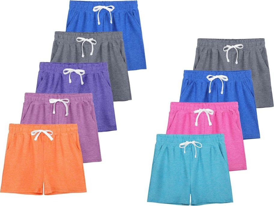 sets of five and four Jorhig girls athletic Shorts 
