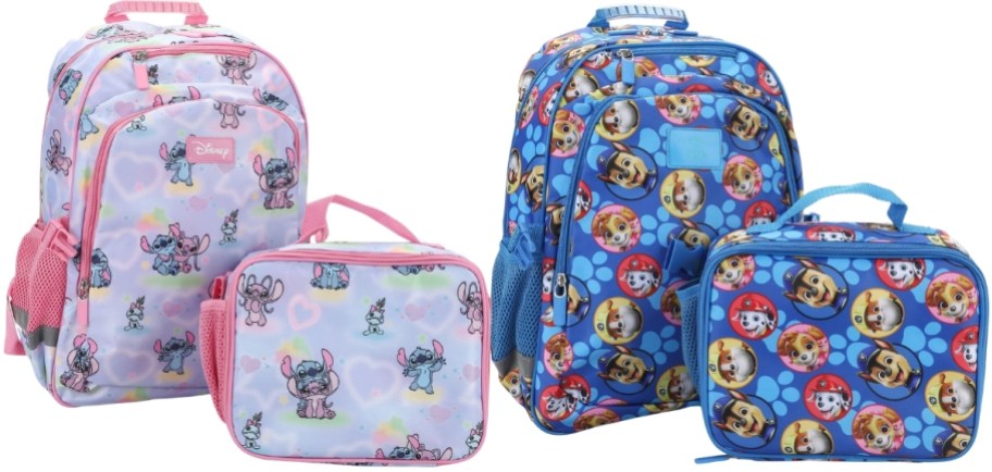 kids licensed character backpacks and lunch sets