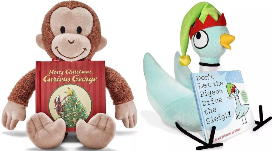 Stock images of Kohl's Cares Plush & Book Bundle Merry Christmas Curious George and Don't Let the Pigeon Drive the Sleigh