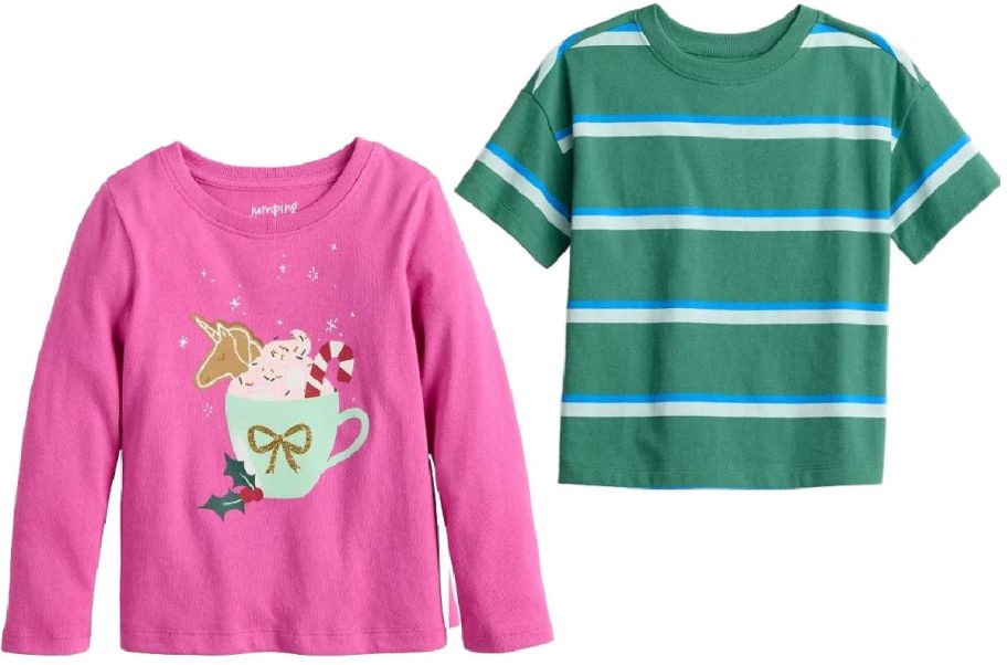 Stock images of two Kids shirts from Kohl's