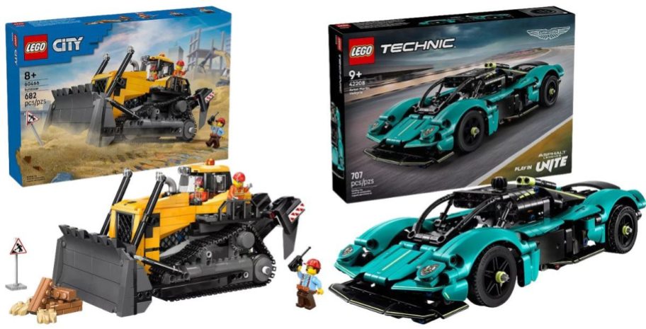 LEGO City Bulldozer Construction Site and Technic Aston Martin Valkyrie