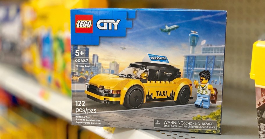 LEGO City Yellow Taxi Car box on store shelf