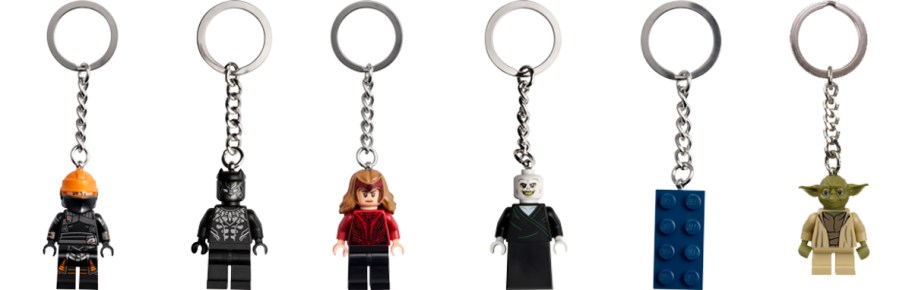 6 LEGO Keychains in a row