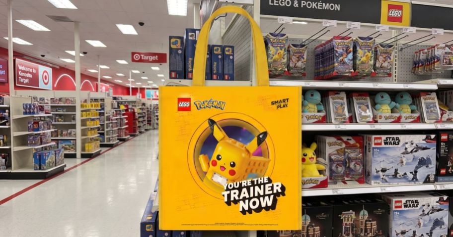 LEGO Pokémon Bag hanging in store