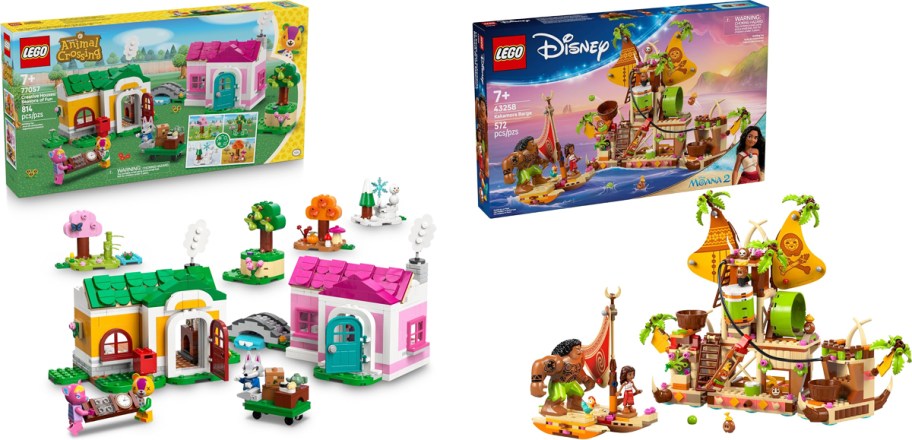 animal crossing and disney moana lego sets