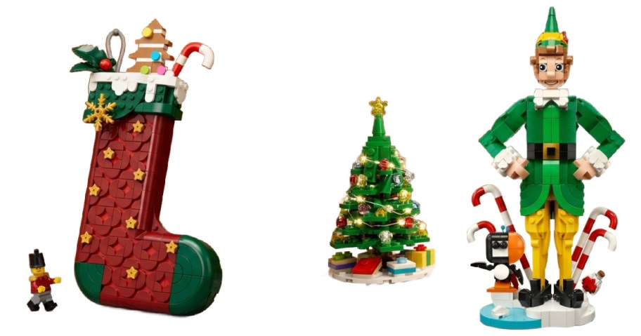 LEGO christmas stocking toy and elf toy