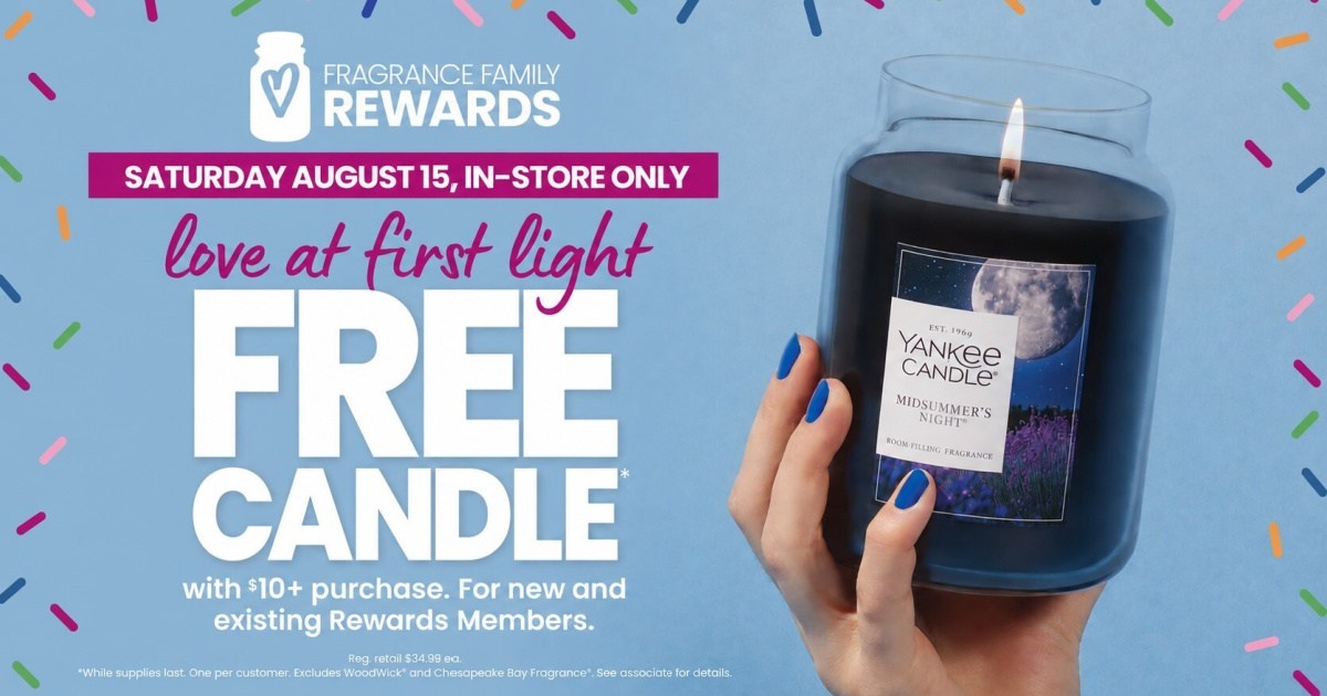 Yankee candle love at first light event flyer
