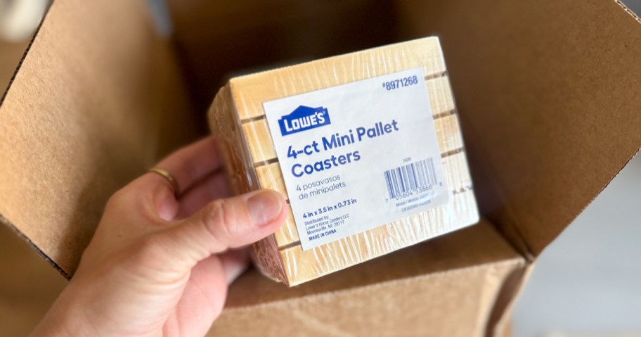 Lowes Mini Pallet Coasters 4-Pack 2