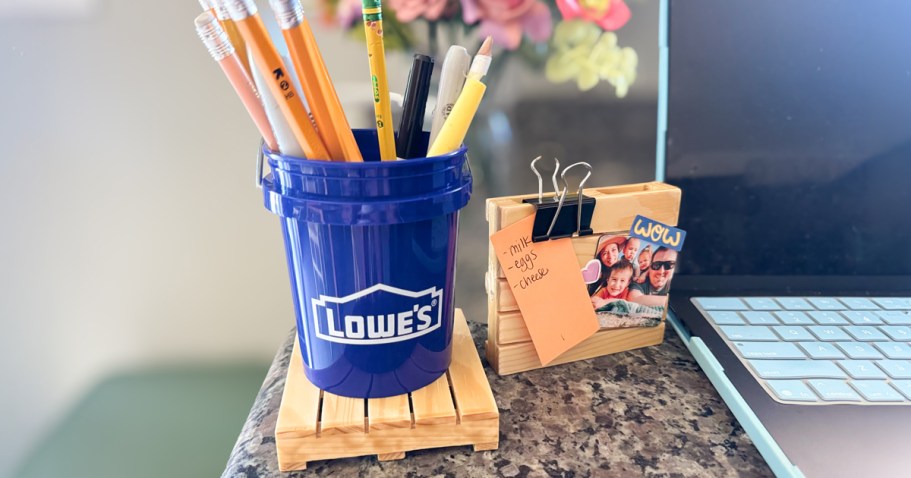 Lowe’s Has Mini Pallet Coasters & We’re Obsessed (They’re Even Mini Bucket-Sized!)