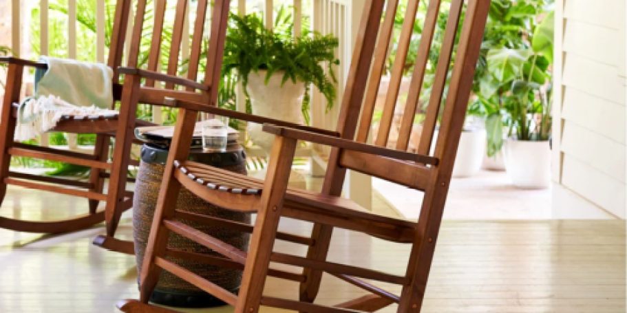 Up to 50% Off Lowe’s Patio Furniture | Wood Rocker Just $78 Shipped (Reg. $129)