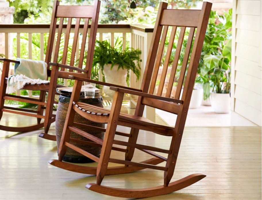 Up to 50% Off Lowe’s Patio Furniture | Wood Rocker Just $78 Shipped (Reg. $129)