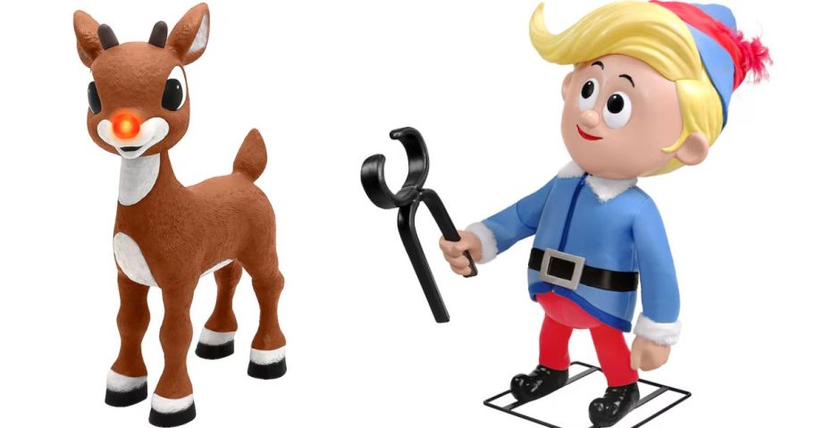 Stock images of Rudolph and Hermey the Elf Animtronics