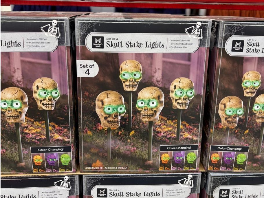 Member's Mark Color Changing Skull Stake Lights 4-Packs in store